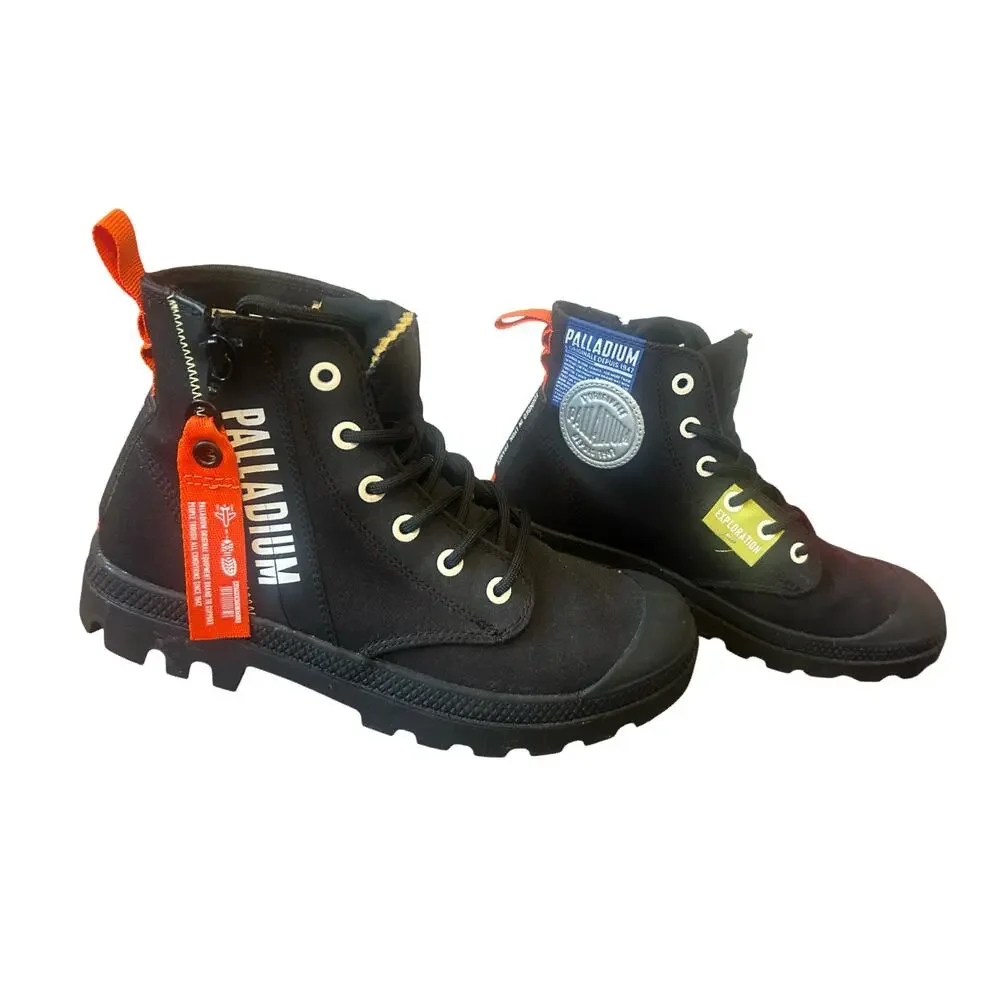 Palladium High Top Boots Black Side Zip Women’s 6.5 Mint Condition